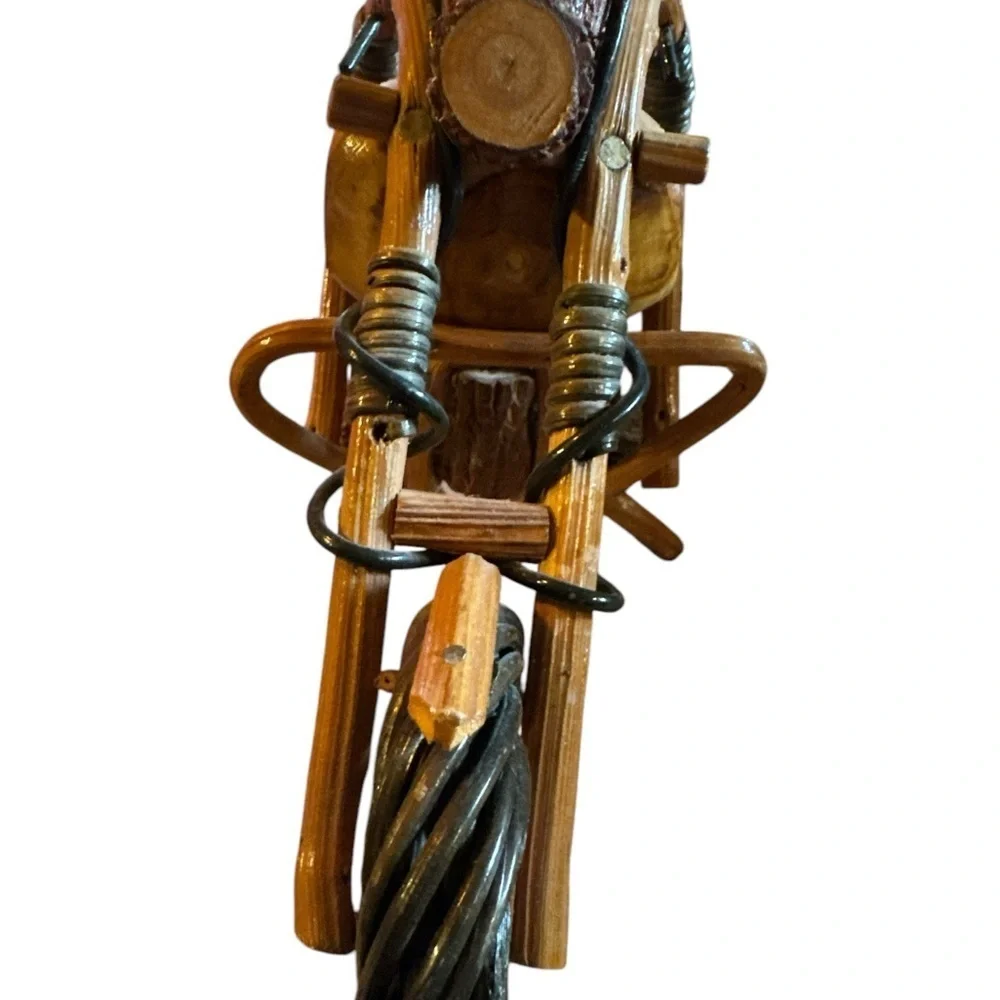 Wooden Motorcycle Sculpture